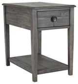 Borlofield Farmhouse Rectangular End Table with Drawer, Gray