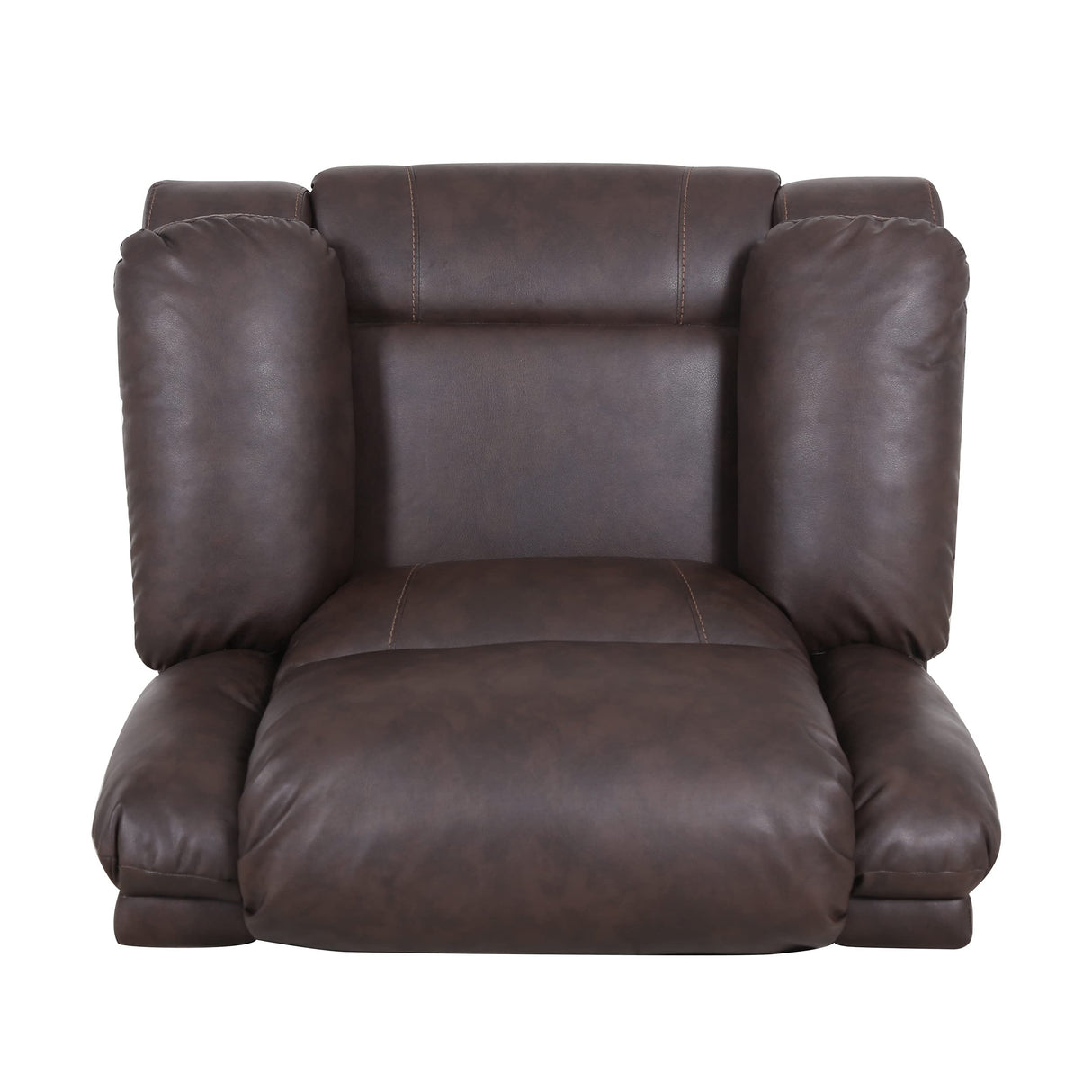 304566 Teresa Classic Tufted Leather Swivel Recliner, Dark Brown/Black