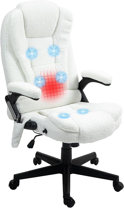 6-Point Vibrating Massage Office Chair with Heat - Pink Velvet