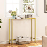 .5" Narrow Console Table, Tempered Glass Sofa Table, Small Side Table, Modern Entryway