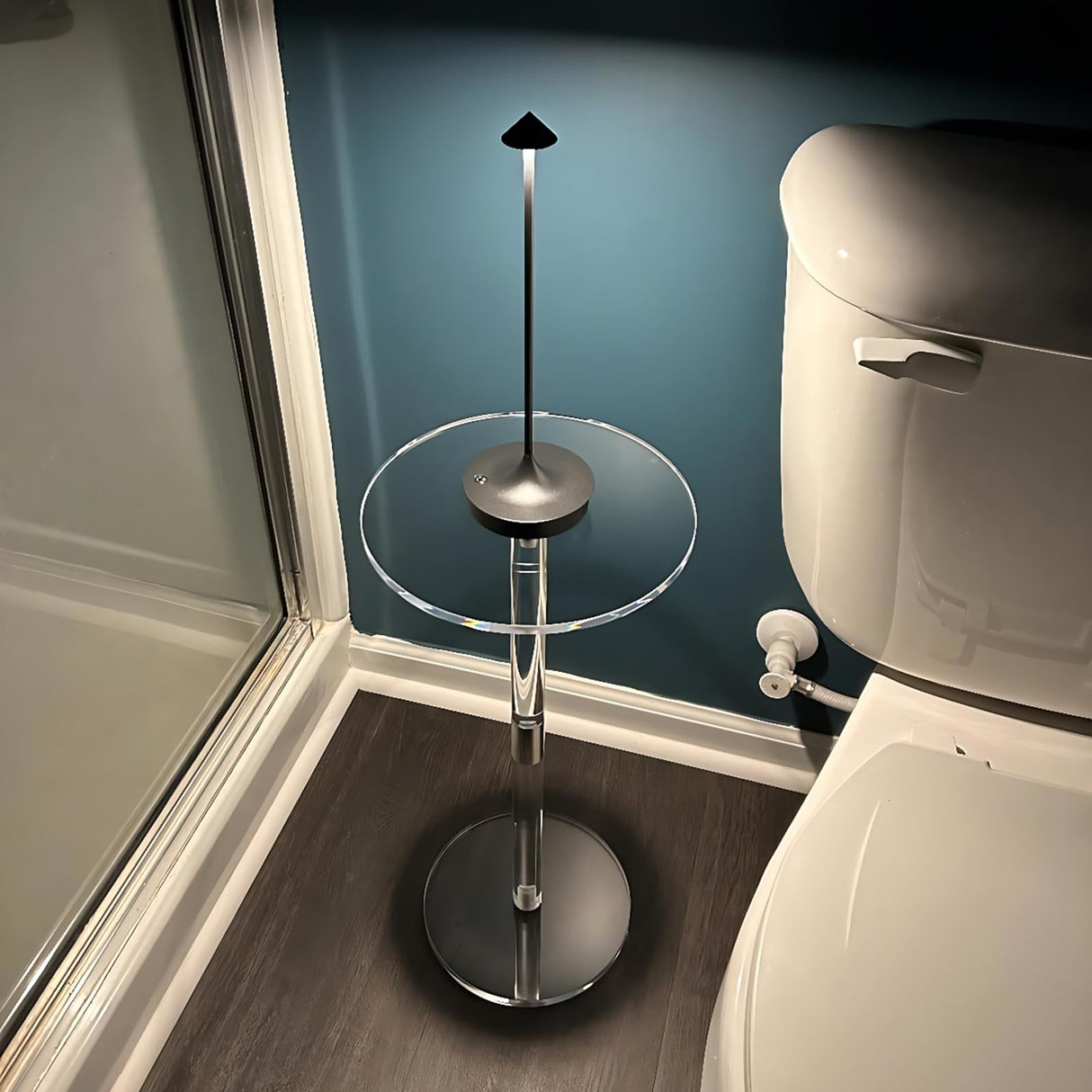 Small Drink Table,Acrylic Side Table,Small Pedestal Side Table Suitable for Small Spaces