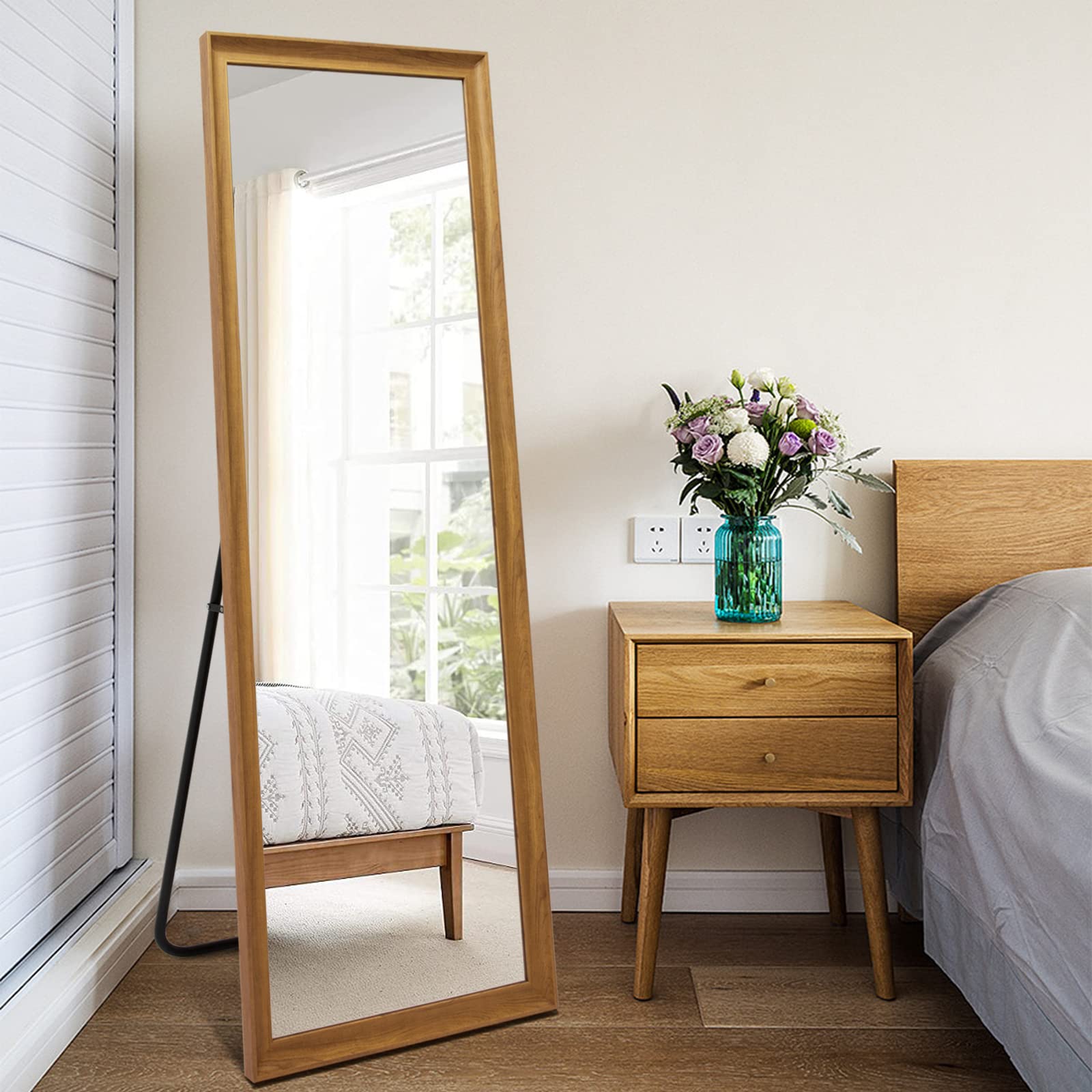 Full Length Mirror Wood Frame, Floor Mirror Full Body Mirror