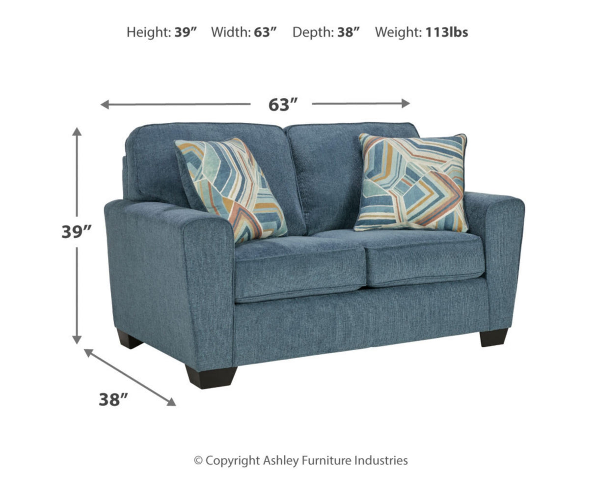 Cashton Casual Loveseat for Living Room, Blue