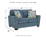 Cashton Casual Loveseat for Living Room, Blue