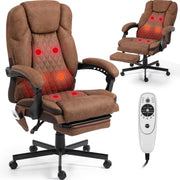 Massage Office Chair with Footrest - Ergonomic Executive Desk Chair with Heat & Vibration