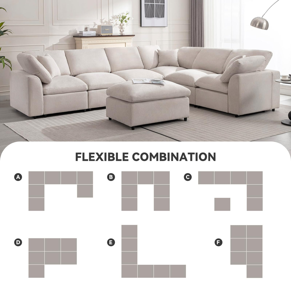 Modular Sectional Sofa Modern Oversized Cloud Couch