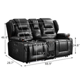 2-Seater Power Loveseat Recliner RV Electric Reclining Sofa Couch Wall