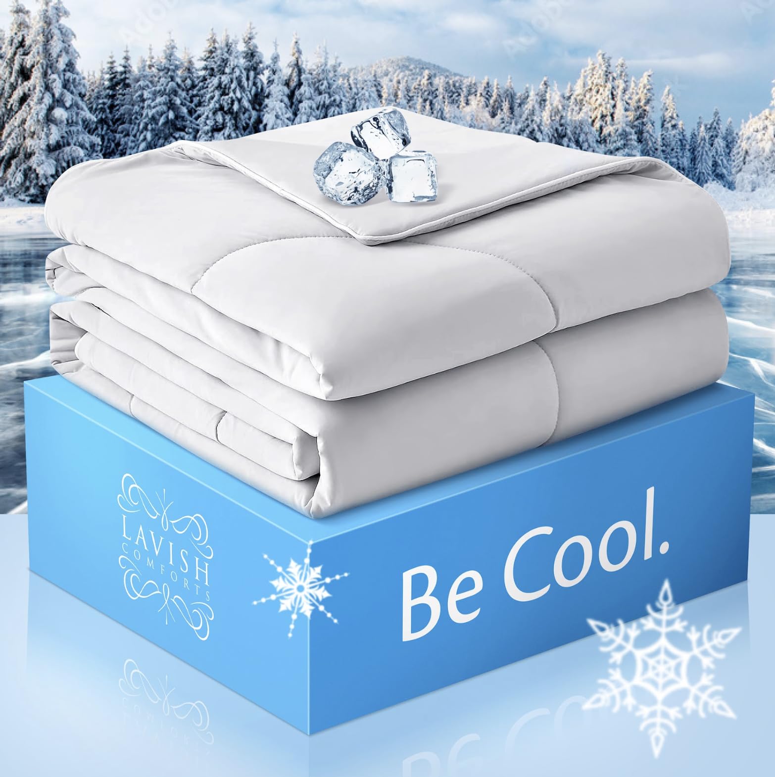 Cooling Comforter Queen Size Luxury Cooling Duvet Ultimate Cooling Comforter for Night Sweats Cool Comforters for Hot Sleepers Ideal Menopause Blanket for Incredible Rest (Queen, Light Grey)