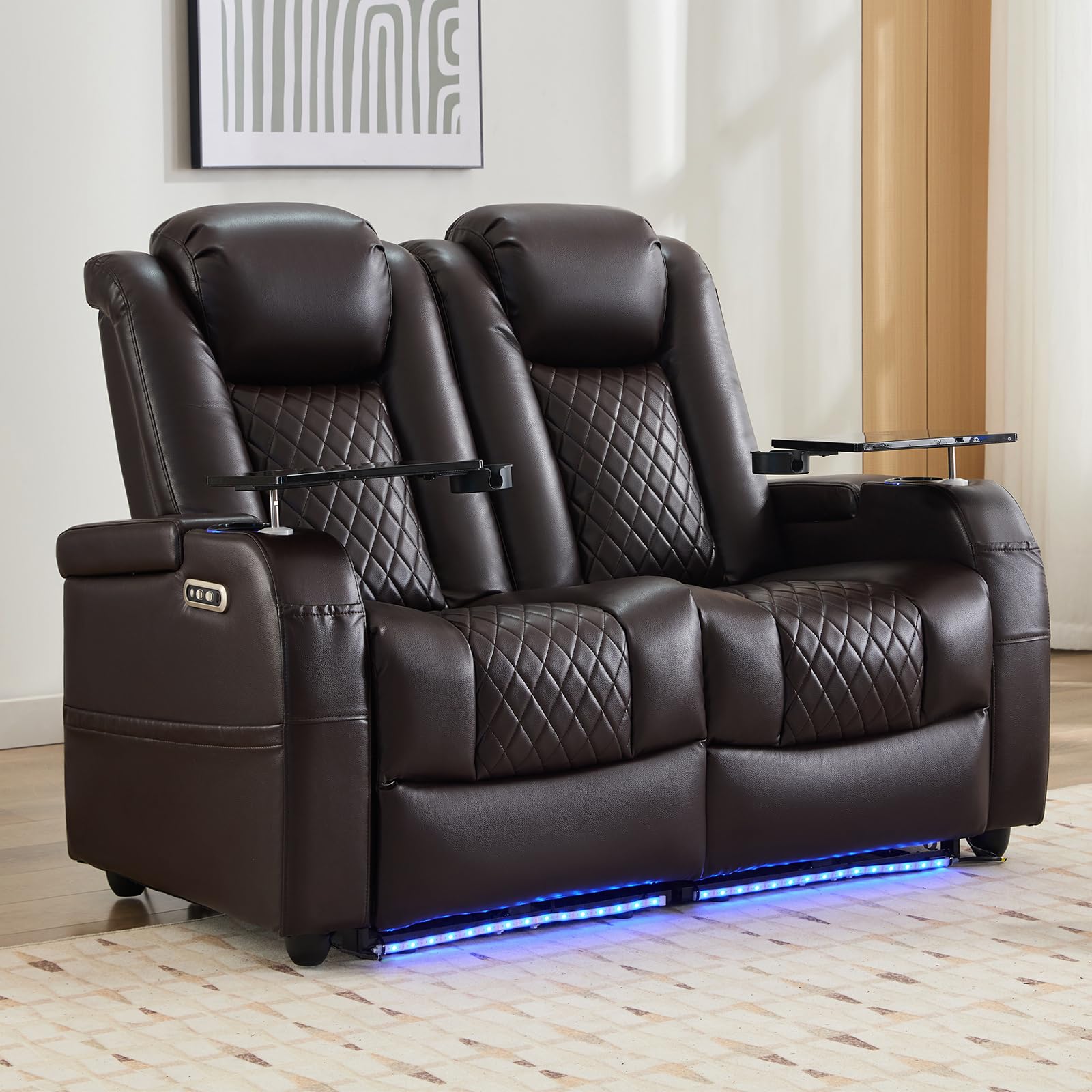 57” RV Recliners Loveseat Recliner, Power Reclining Loveseat RV Furniture