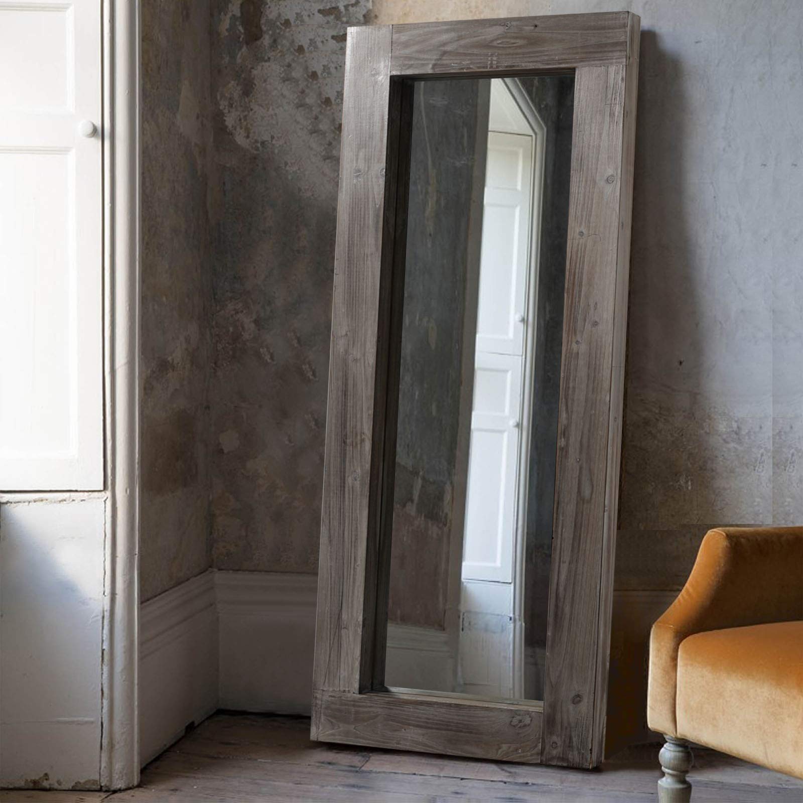 Full Length Dressing Mirror - Solid Wood Frame Floor Mirror 58"x24"
