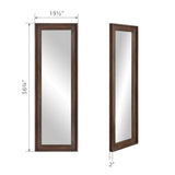 Wood Framed Full Length Wall Mount or Leaner Mirror, 19.5" x 57", Brown