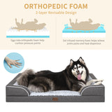 Casa Paw Memory Foam XL Dog Bed with Bolsters, Cooling Dog Beds for Extra Large Dogs, Waterproof Orthopedic Dog Bed with Removable Washable Cover and Nonskid Bottom(X-Large,Dark Grey)