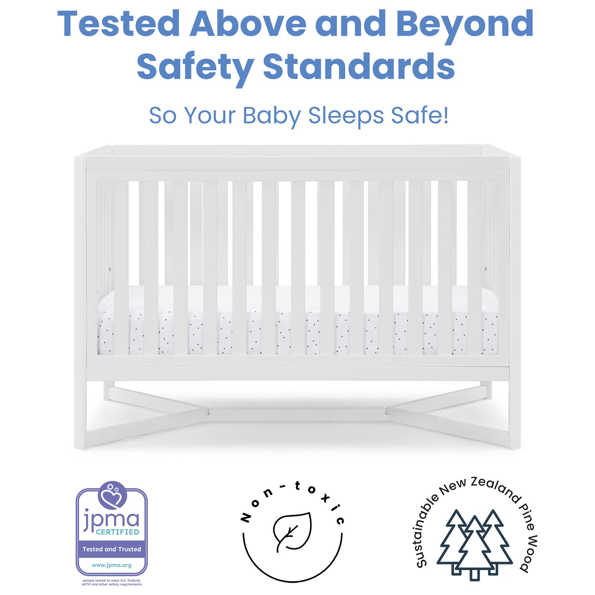 Delta Children Tribeca 4-in-1 Baby Convertible Crib, Bianca White