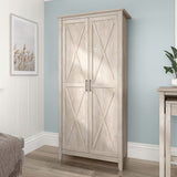 Key West Tall Storage Cabinet with Doors in Washed Gray