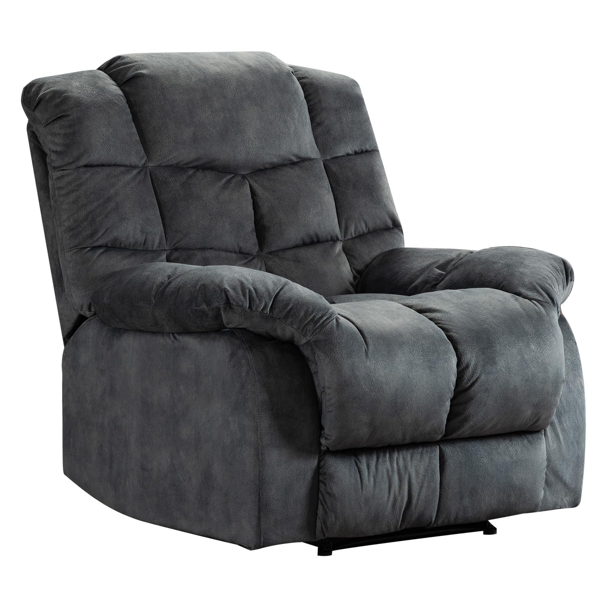 Single Recliner Chairs for Living Room Overstuffed Breathable Fabric Reclining Chair