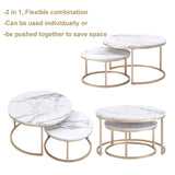 Round Coffee Tables Set of 2, Nesting Tables Living Modern Room Center Table