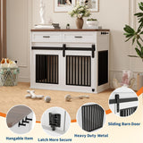 Dog Crate Furniture with Storage - 44.5" Wooden Kennel End Table