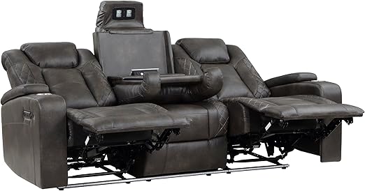 LumiLuxe Power Recliner Chair – Storage Arms, USB, LED & Power Headrest