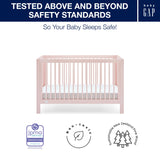 Charlie 6-in-1 Convertible Crib - Greenguard Gold Certified, Blush Pink