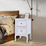 White Nightstand Set of 2. Farmhouse End Side Table Set of 2 Bedside Nightstands Chest