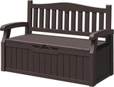 Greesum 80 Gallon Storage Bench Outdoor Deck Box with Armrest, Patio Furniture