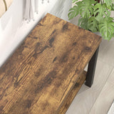 Modern Wood Storage Bench for Entryway Hallway, Industrial Indoor Shoe Rack Bench Seat for Living Room Bedroom,