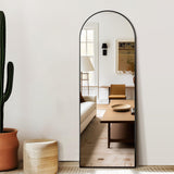 Delma Arched Mirror Full Length,Standing Mirror,Large Floor Mirror with Stand for Wall Entryway Door Bedroom Bathroom Living Room