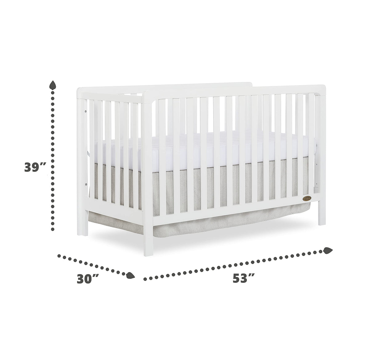 Ridgefield 5-in-1 Convertible Crib in White, Greenguard Gold Certified