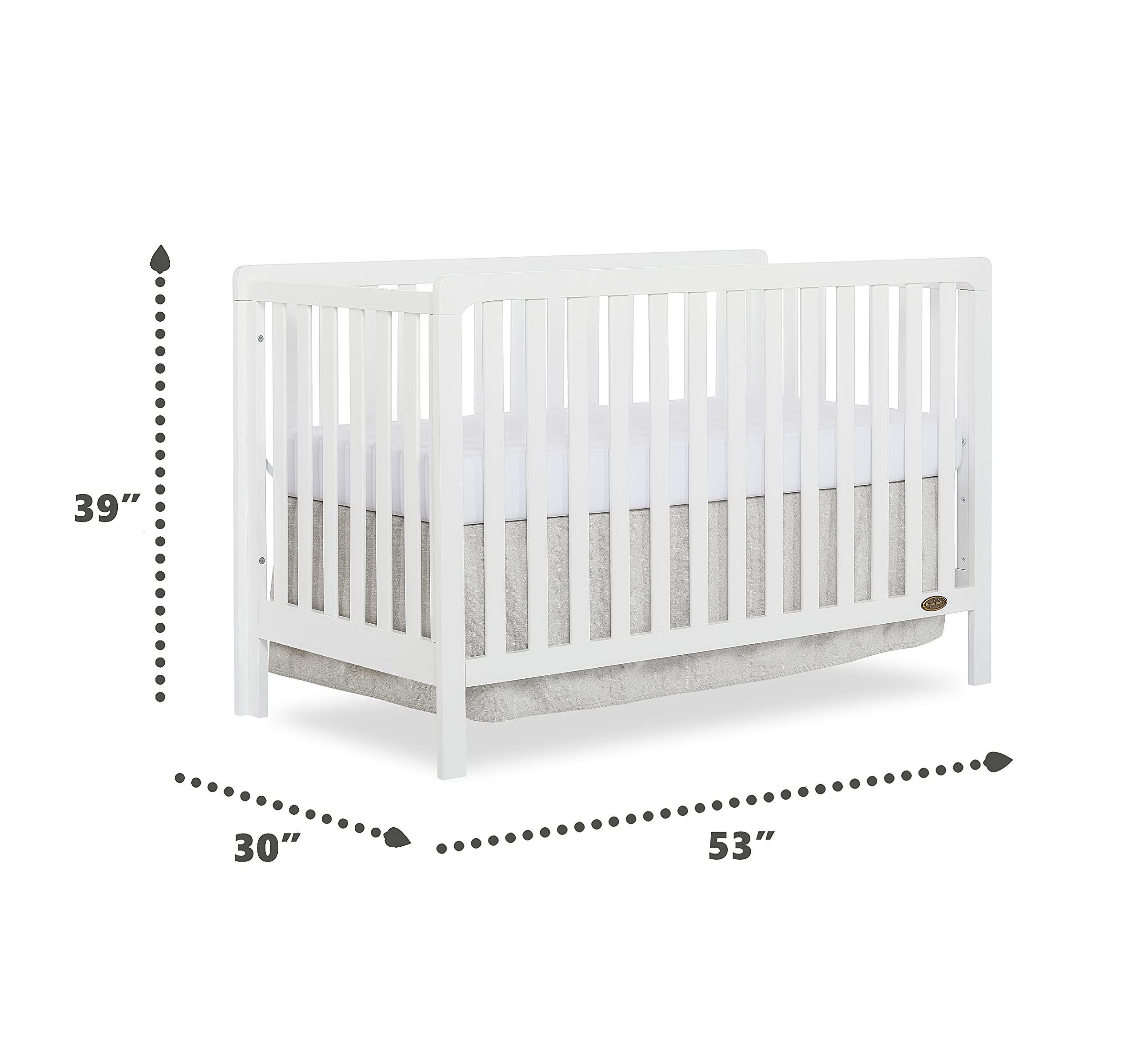 Ridgefield 5-in-1 Convertible Crib in White, Greenguard Gold Certified