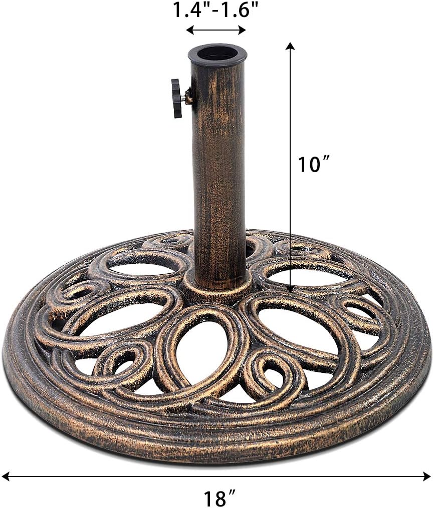 18" Round Umbrella Base Stand 23Lbs Cast Iron Market Patio
