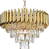 Crystal Chandelier Lights, 4 Tiers Luxury Pendant Ceiling Light, 19.7" Crystal Chandeliers