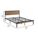 Benjara Rick Queen Size Platform Bed, MDF Panel Headboard,