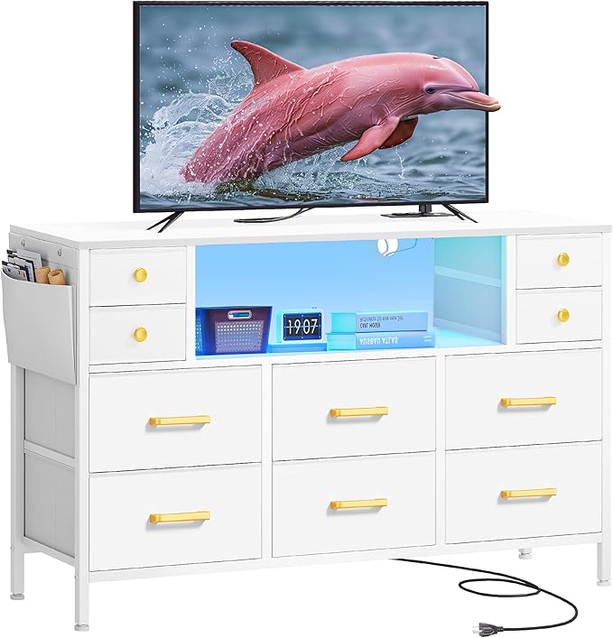 TV Stand with Charging Station, Dresser