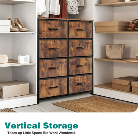 Organizer Storage 8, Chest of Drawers with Fabric Bins,