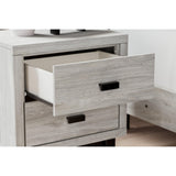 Design by Ashley Vessalli Nightstand, 22" W x 16" D x 25" H, Light Gray & Black