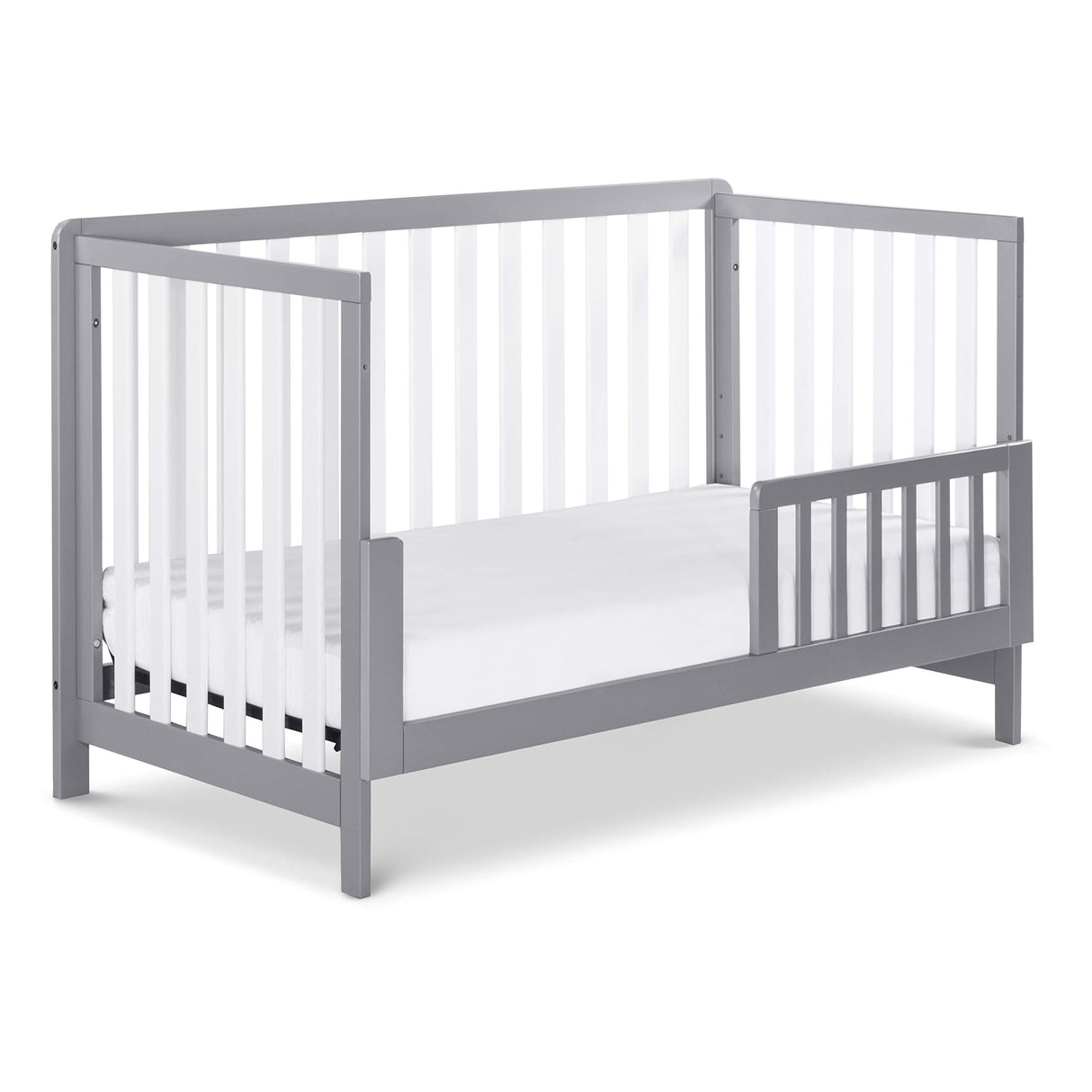 Colby 4-in-1 Low-Profile Convertible Crib in Grey and White, Greenguard Gold Certified