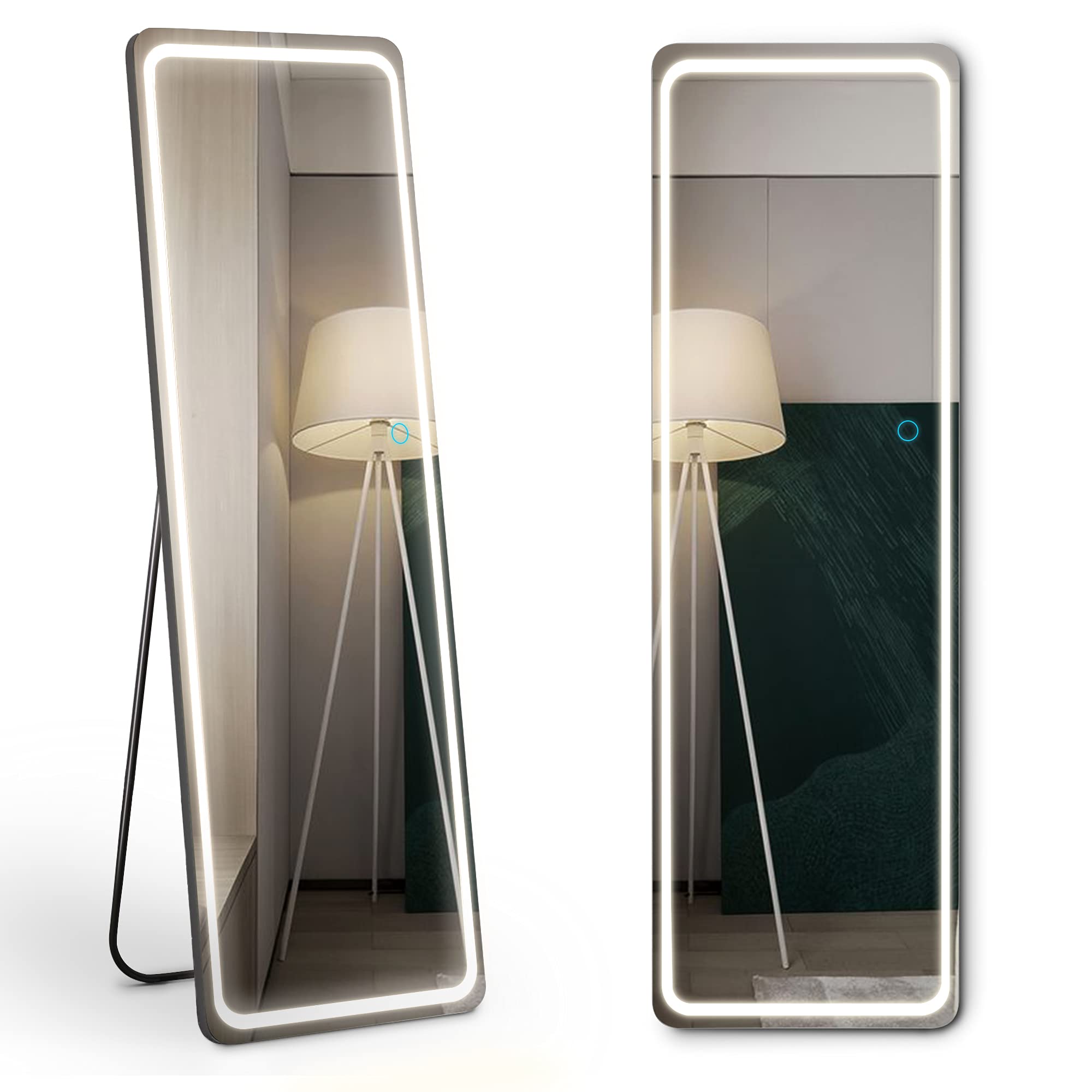 Mirror with LED Lights, Full Body Mirror, Free Standing Floor Mirror