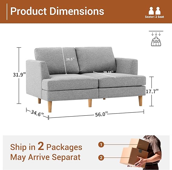 Small Couches for Small Spaces Love Seat with 2 Seat