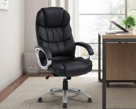 Office Chair, Height Adjustable Pu Leather Office Chair