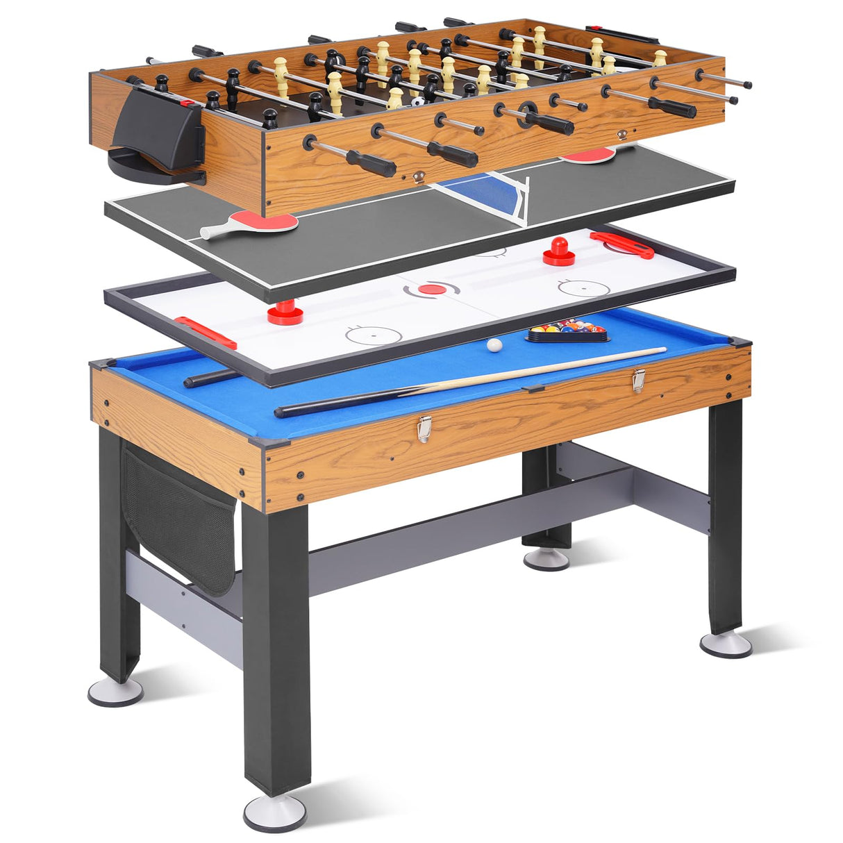 54" 4-in-1 Multi Game Table, Combination Game Table Set, Combo Games Table for Home
