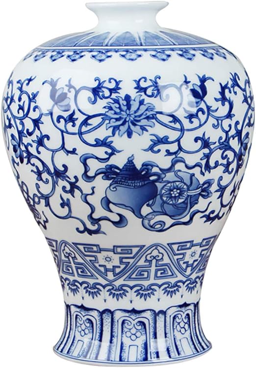 Classic Ancient Blue and White Porcelain Vase, Jingdezhen Chinese Style Decorative