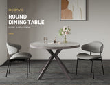 Small Round Dining Table for 4 Person, MDF & HPL Surface and Sturdy Base Structure,