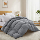 White Feather Down Comforter Duvet Insert All Warmth Levels Dark Gray Heavy Weight Full - Queen