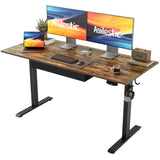 Height Electric Standing Desk with Storage Wooden Drawer, 55 x 24 Inches