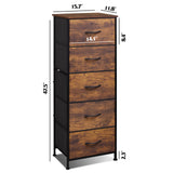 Fabric Dresser, 5-Drawer Tall Dresser for Bedroom, Storage Dresser Organizer