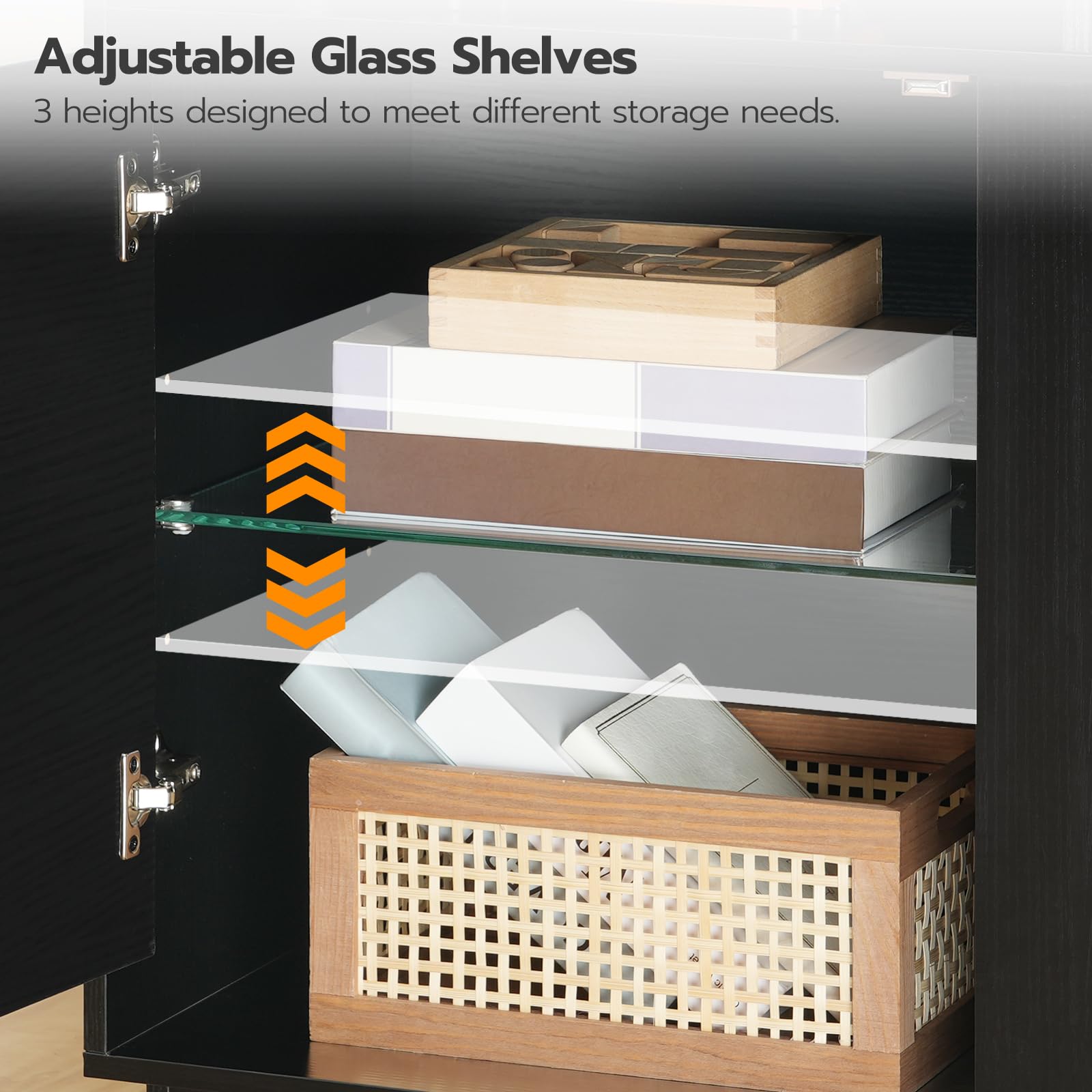 Electric Fireplace TV Stand with Charging Station and LED Lights