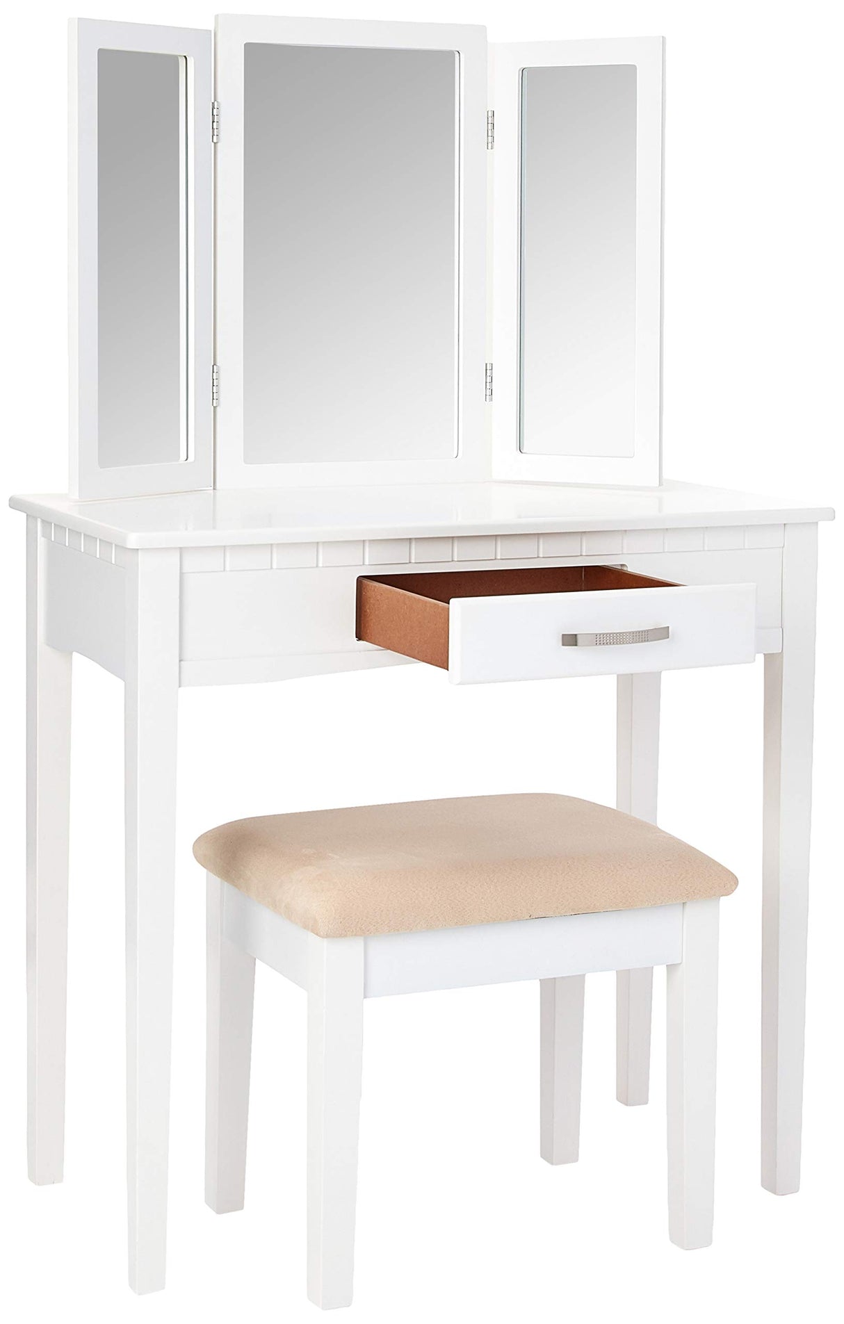 Furnishing Vanity Set with Stool and Mirror