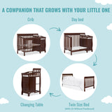 4-in-1 Mini Convertible Crib And Changer in Espresso, Greenguard Gold