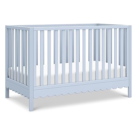 DaVinci Sammy Scallop 4-in-1 Convertible Crib in Light Sage, GREENGUARD Gold Certified
