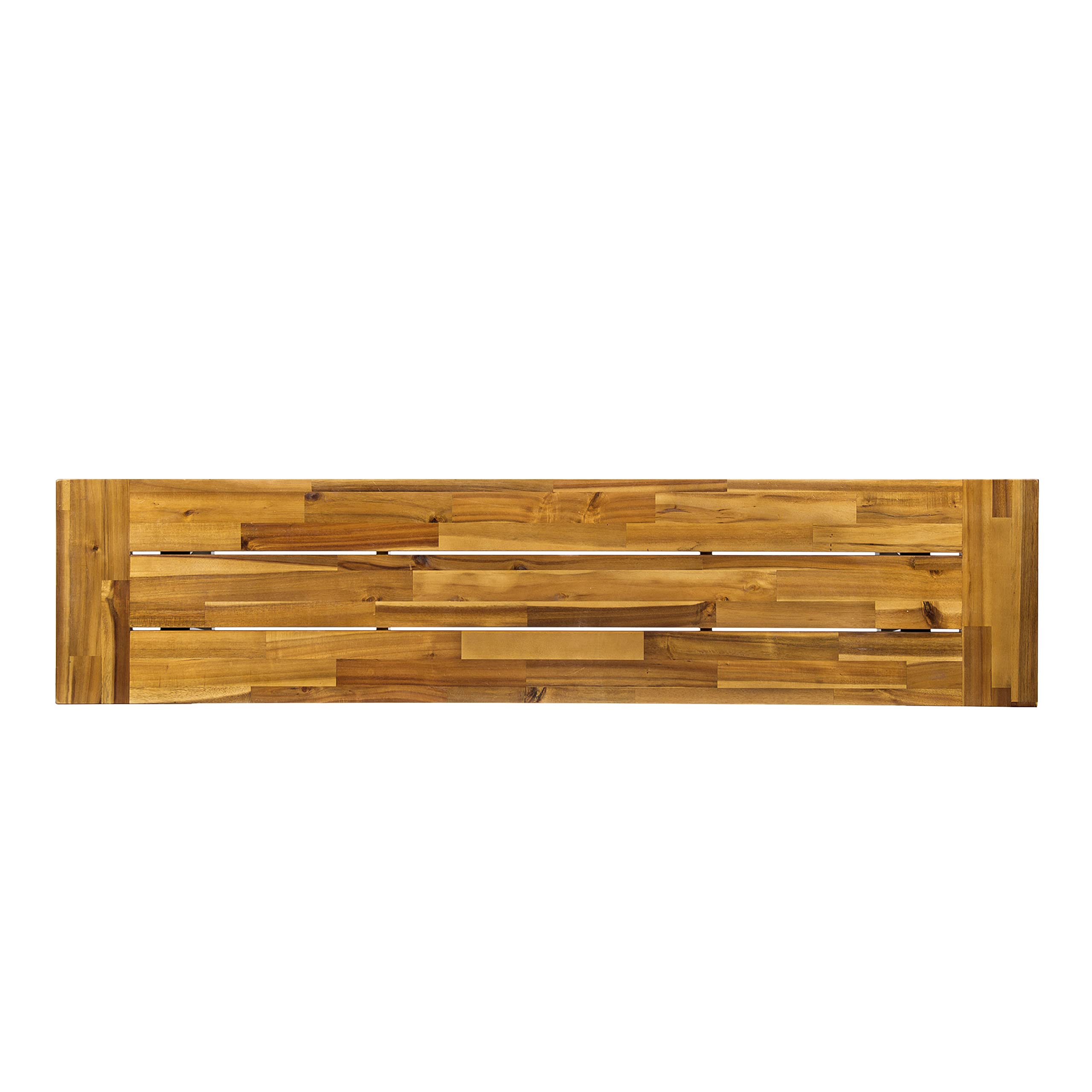 Catriona Dining Bench, Teak + Rustic Metal